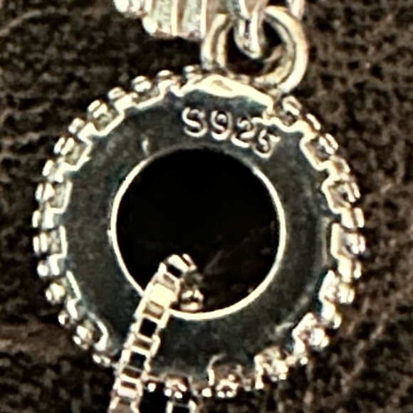 925 Sterling Silver CZ Hamsa Evil All Seeing Eye Blue Pendant Chain 20 Inches - Picture 4 of 9